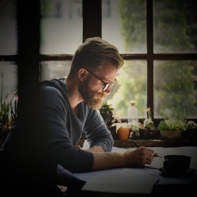 A writer at work