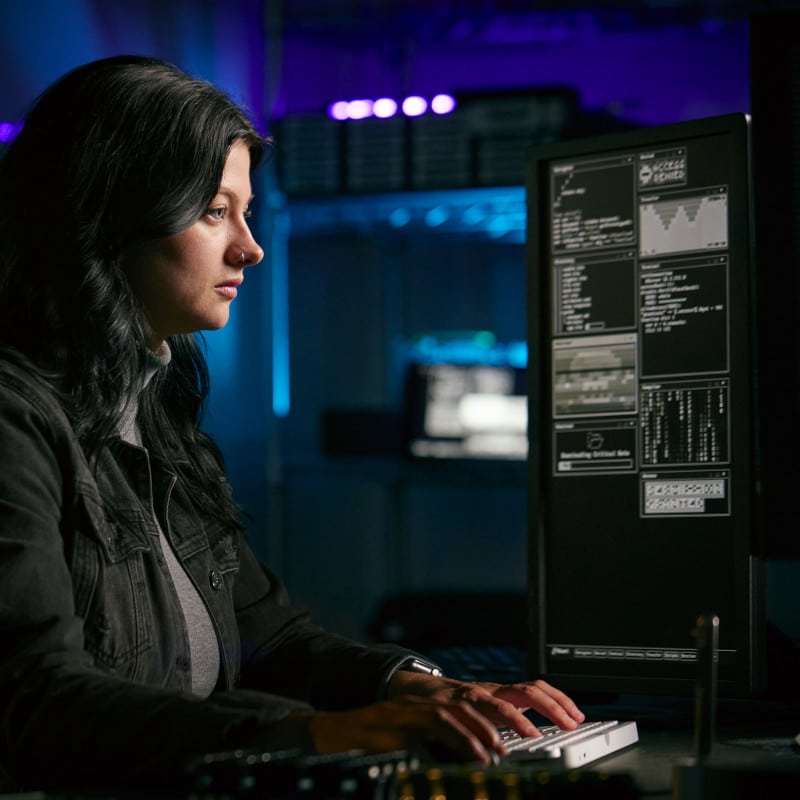 Security staff monitors a website looking for security breeches