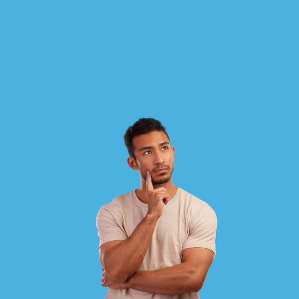 A man looks thoughtful