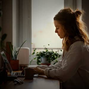 A web design blog author at work.