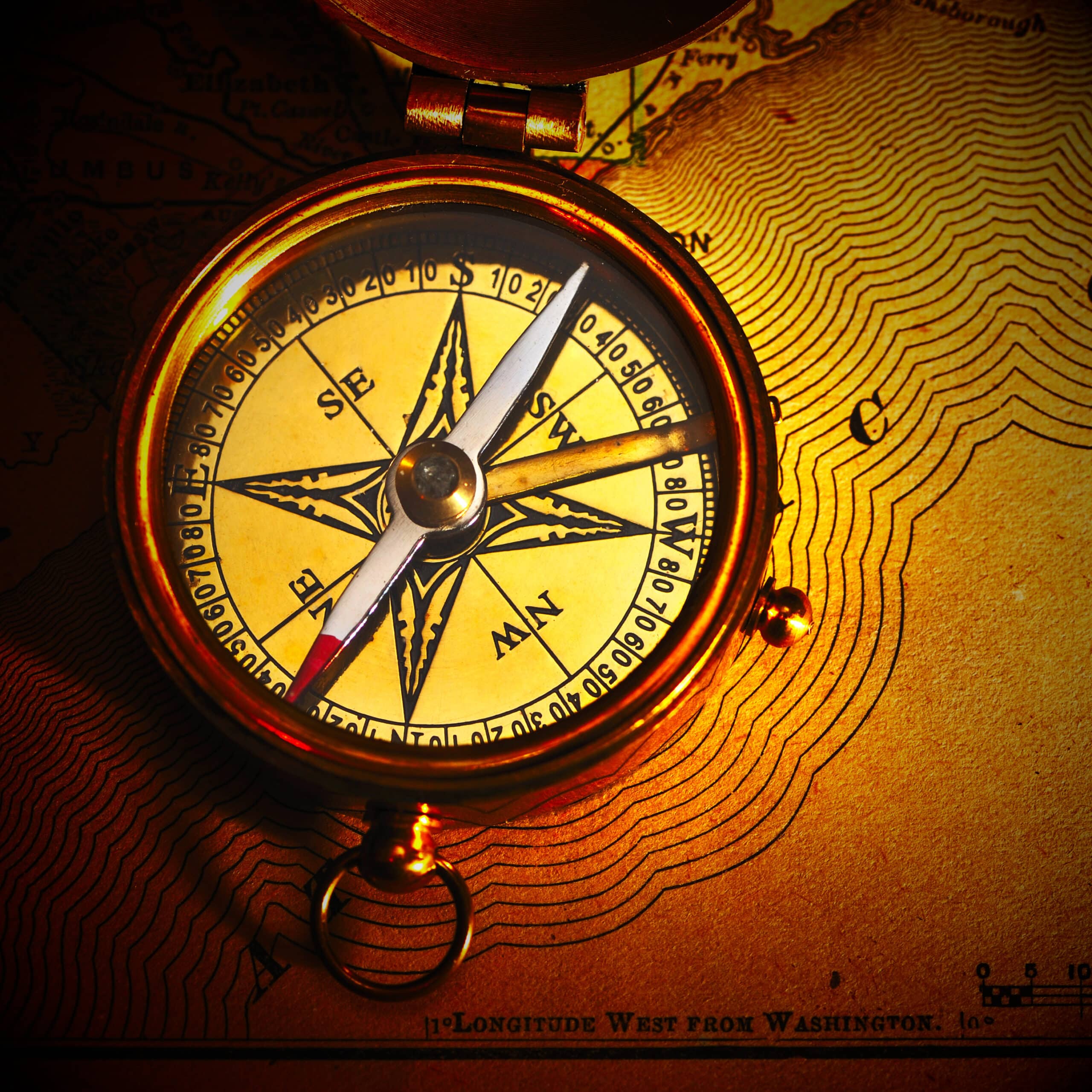 A sumptuous brass compass