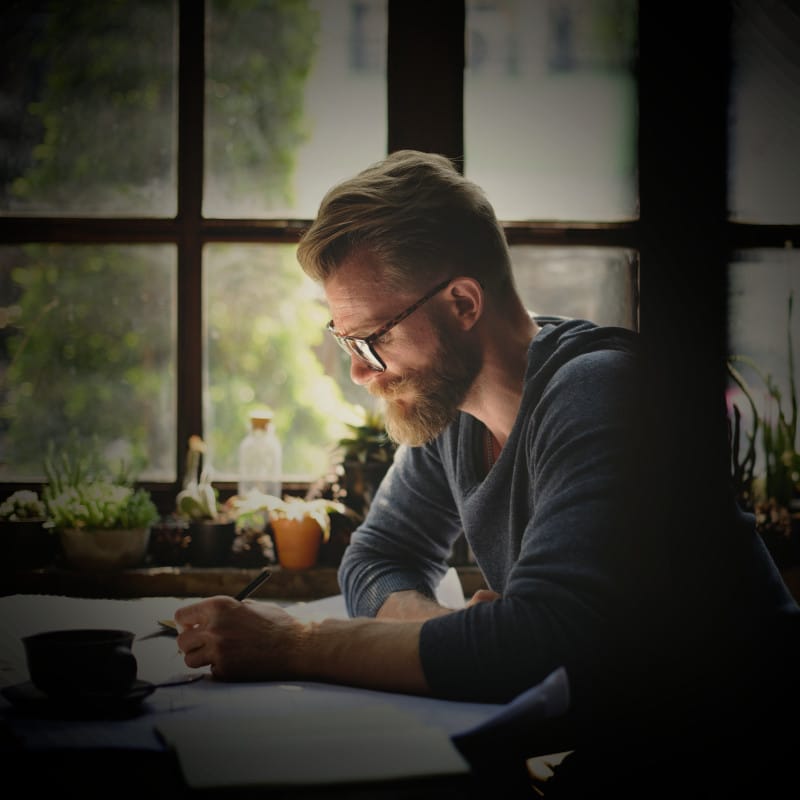 An author writes content for a website