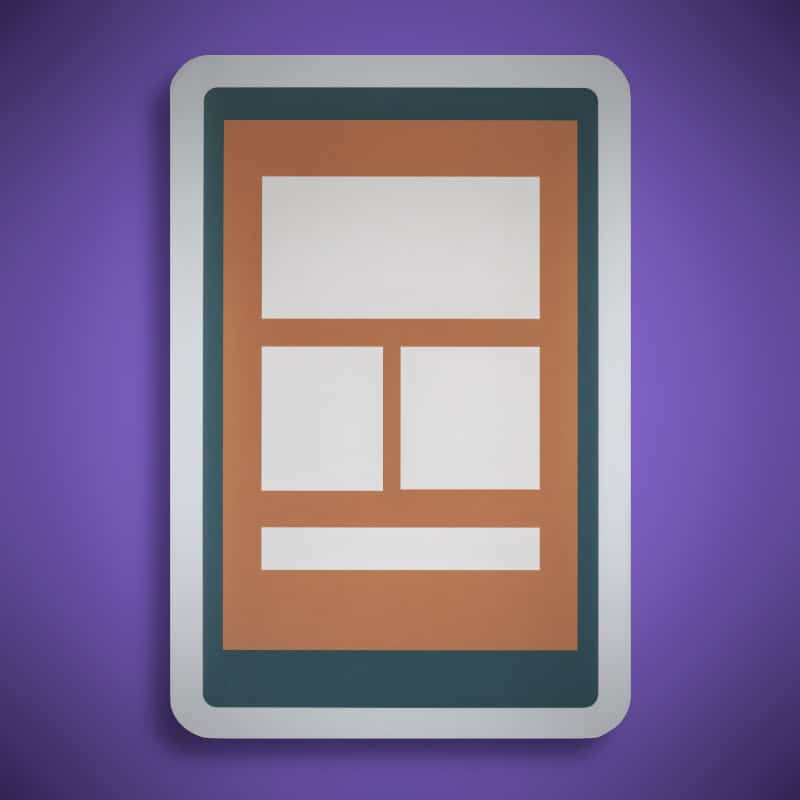 A set of boxes denoting the shape of a web page