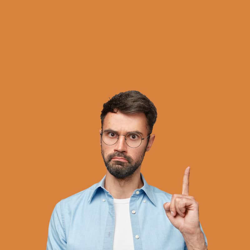 An earnest looking chap recommends that you follow The One Stop Web Shop on Facebook.