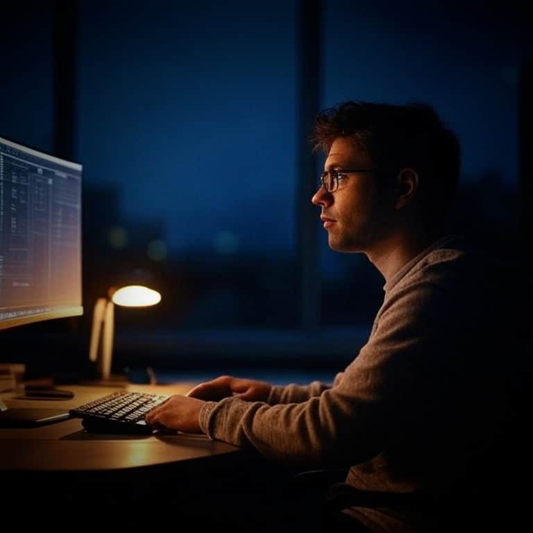 A web developer updates software