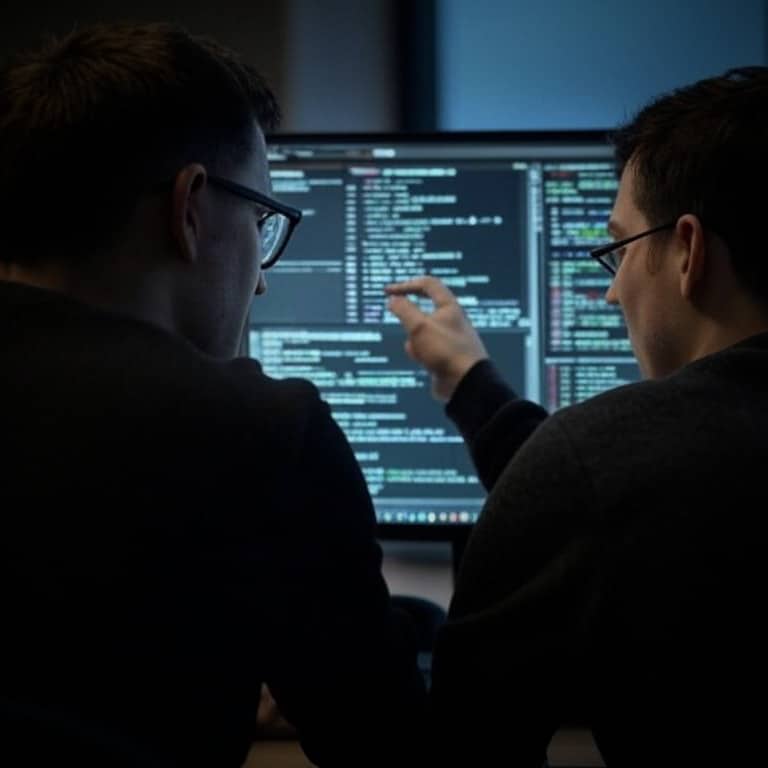 Web developers repairing a nasty bug