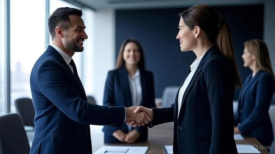 A business owner practises our business networking tips for beginners.