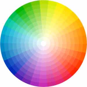 Colour theory in web design is derived from Newton's colour wheel.
