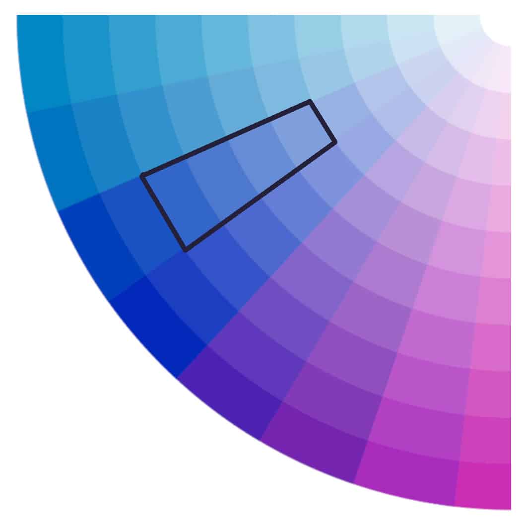 A monochromatic colour scheme from colour theory in web design.