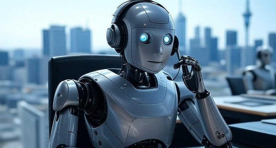 A robot telemarketer makes an outbound sales call resulting in mass unemployment.