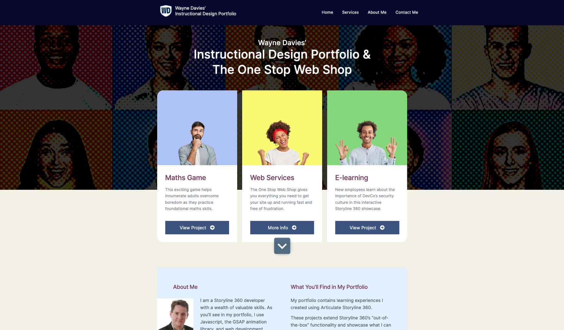 The web design portfolio for The One Stop Web Shop.